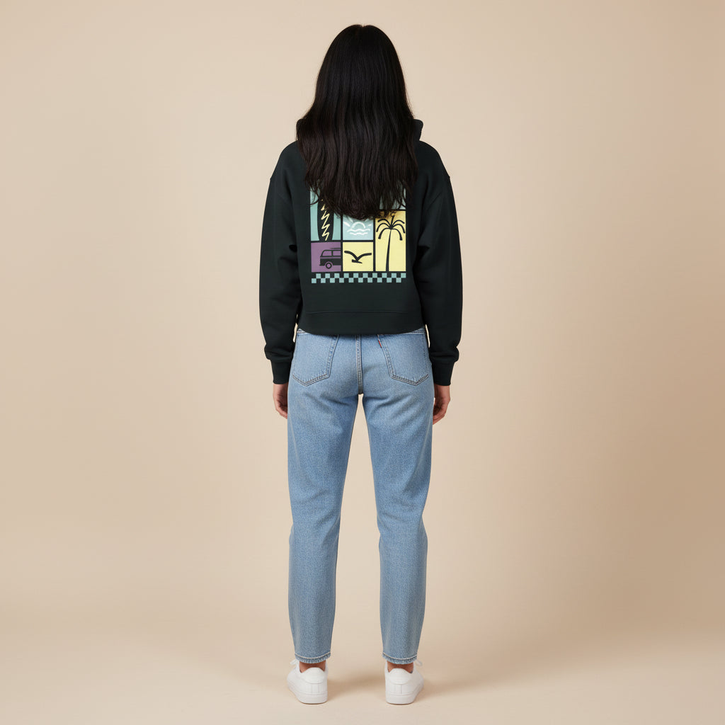 Hoodie Cremallera Mujer "Born in the Paradise"