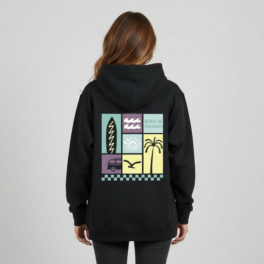 Hoodie Premium "Born in the Paradise" Unisex