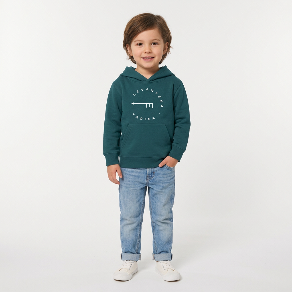 Hoddie Levantera Tarifa Kids — Azul petróleo