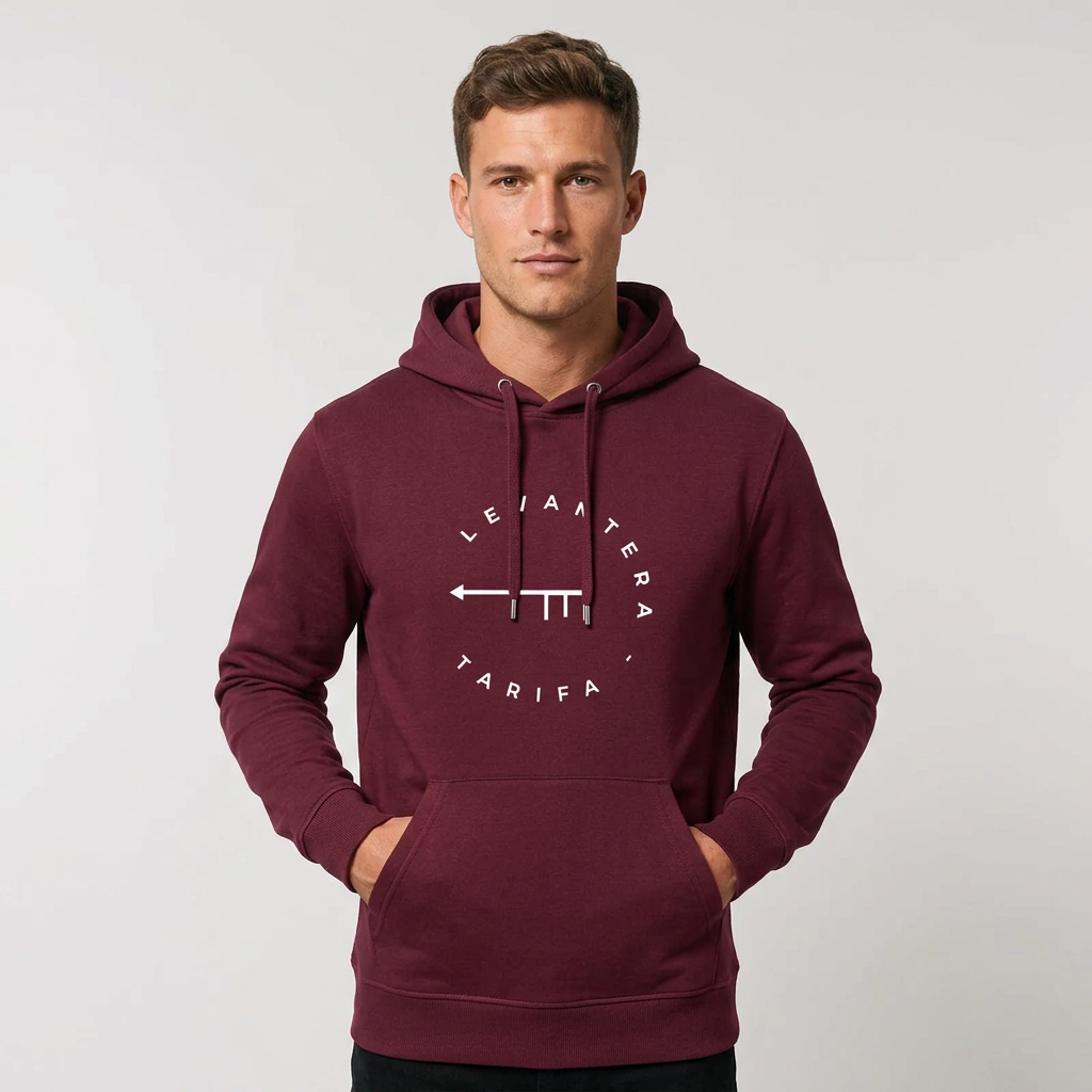 Hoddie Orgánica Levantera Tarifa grosor medio — Burdeos