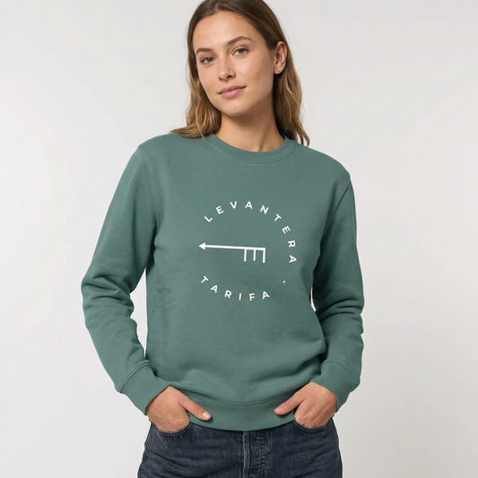 Sudadera Orgánica Premium Levantera Tarifa — Verde eucalipto