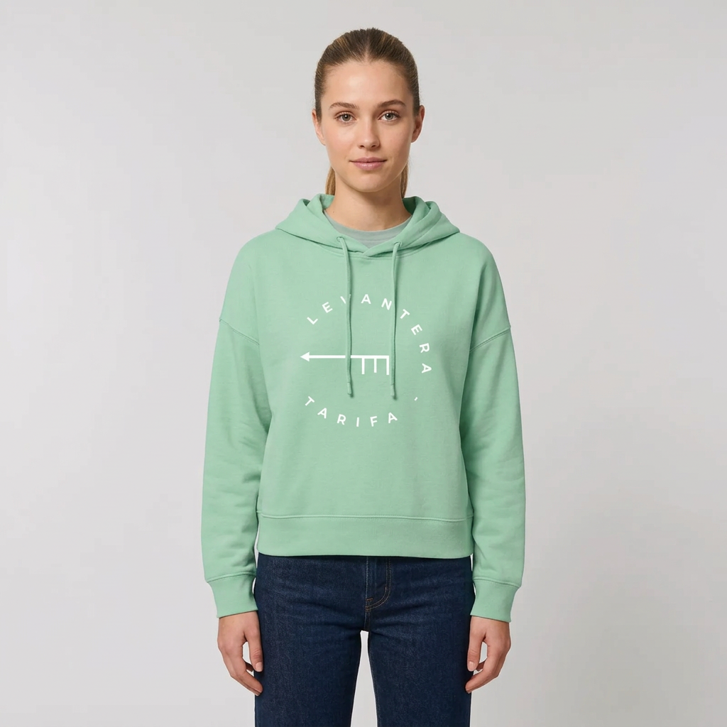 Hoddie Mujer Levantera Tarifa — Verde jade