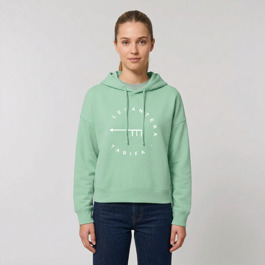 Hoddie Mujer Levantera Tarifa — Verde jade