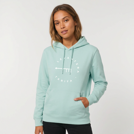 Hoddie Orgánica Levantera Tarifa grosor medio — Azul agua