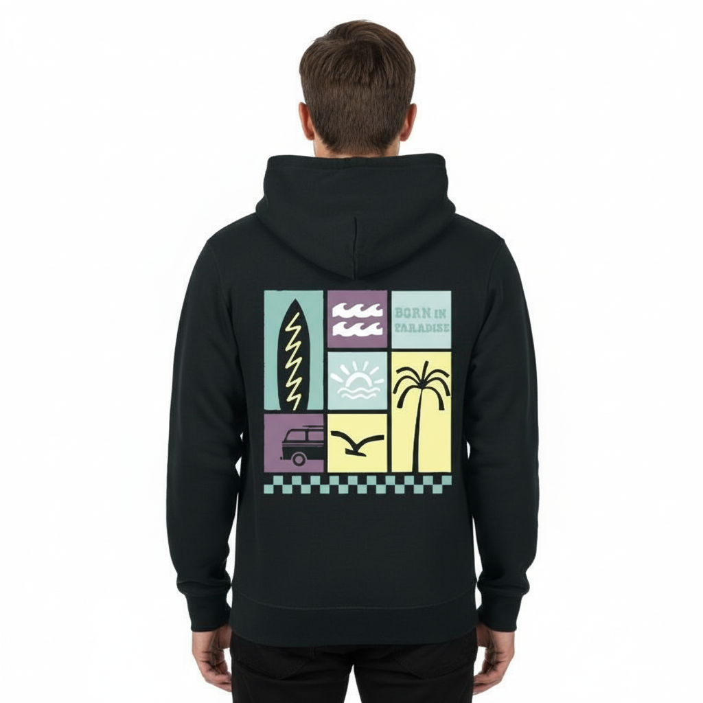 Hoodie Premium "Born in the Paradise" Unisex