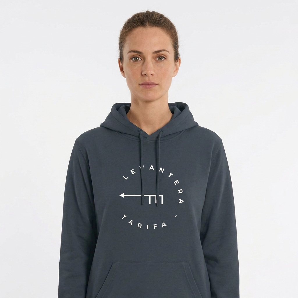 Hoddie Orgánica Levantera Tarifa grosor medio — Gris tinta