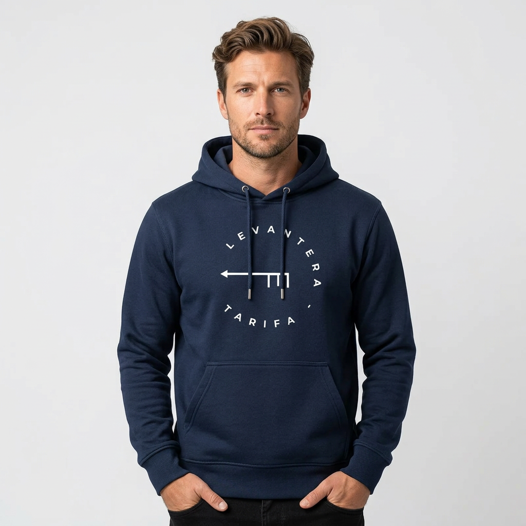 Hoddie Orgánica Levantera Tarifa grosor medio — Azul marino