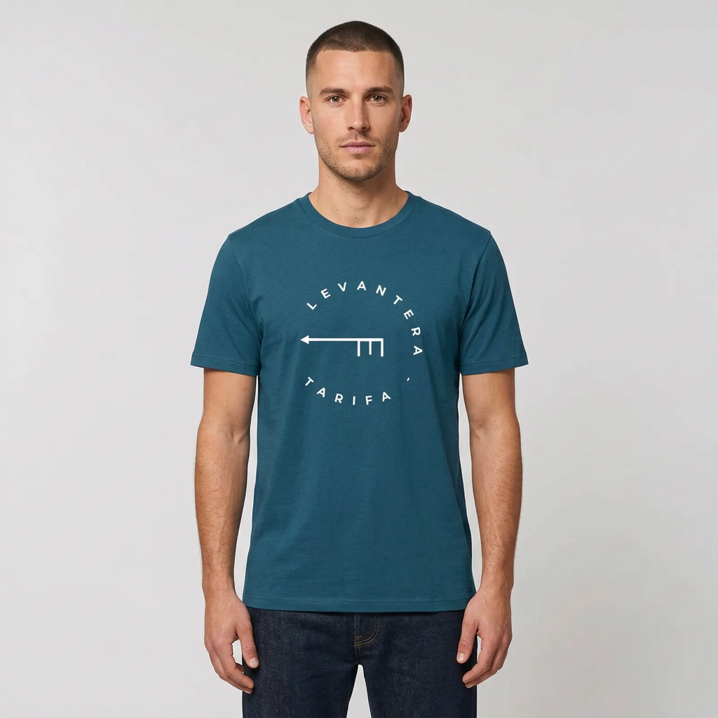 Camiseta Levantera Tarifa Orgánica — Azul petróleo