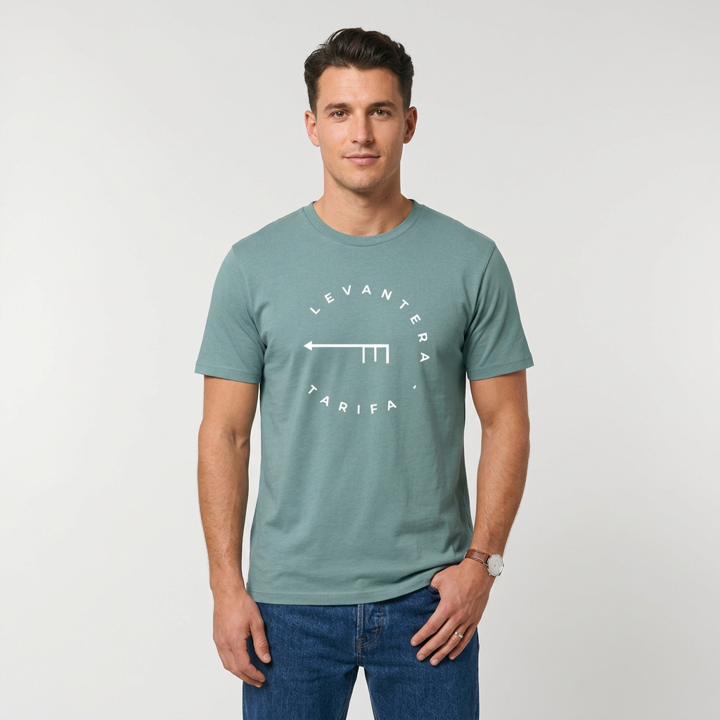 Camiseta Levantera Tarifa Orgánica — Azul piedra