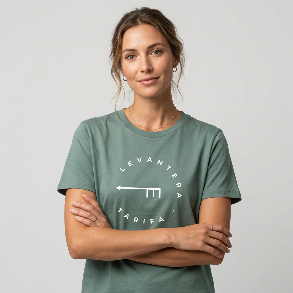 Camiseta Levantera Tarifa Orgánica — Verde eucalipto