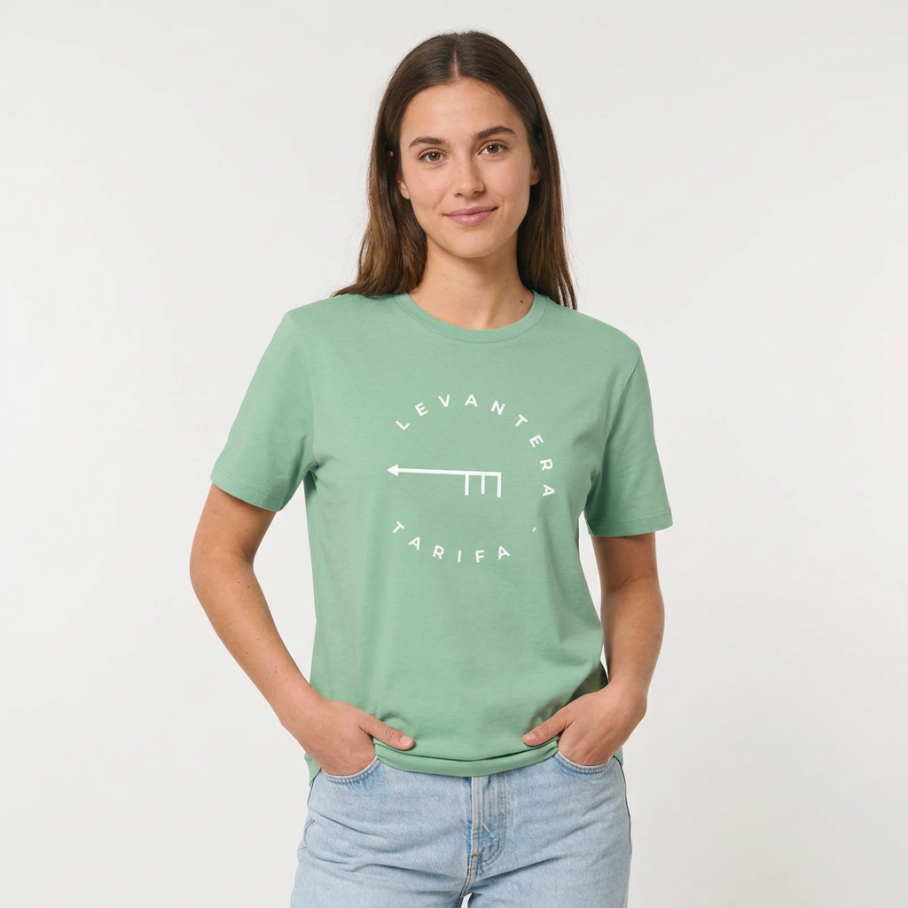 Camiseta Levantera Tarifa Orgánica — Verde jade