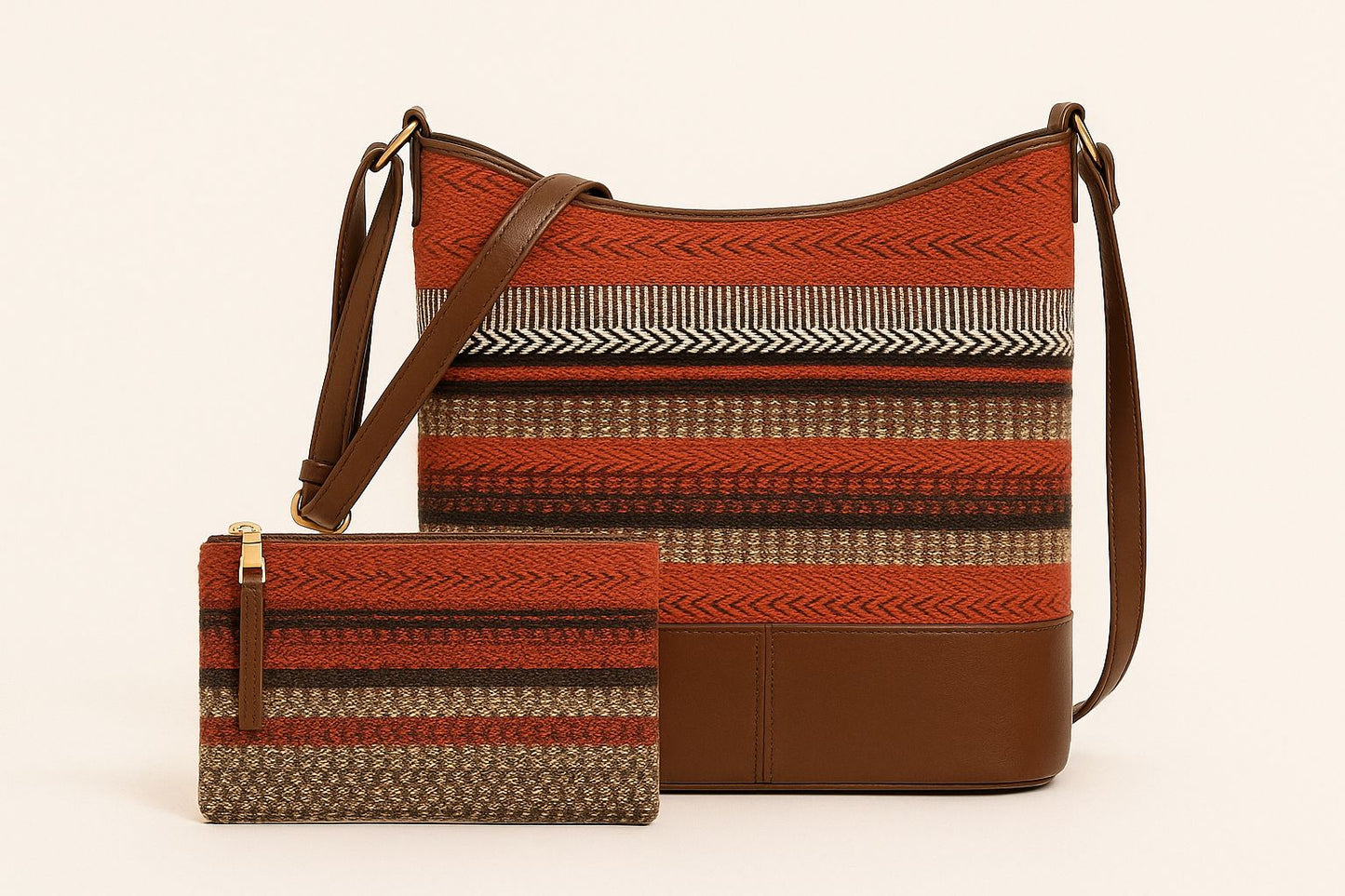 Bolso tejido rayas multicolor