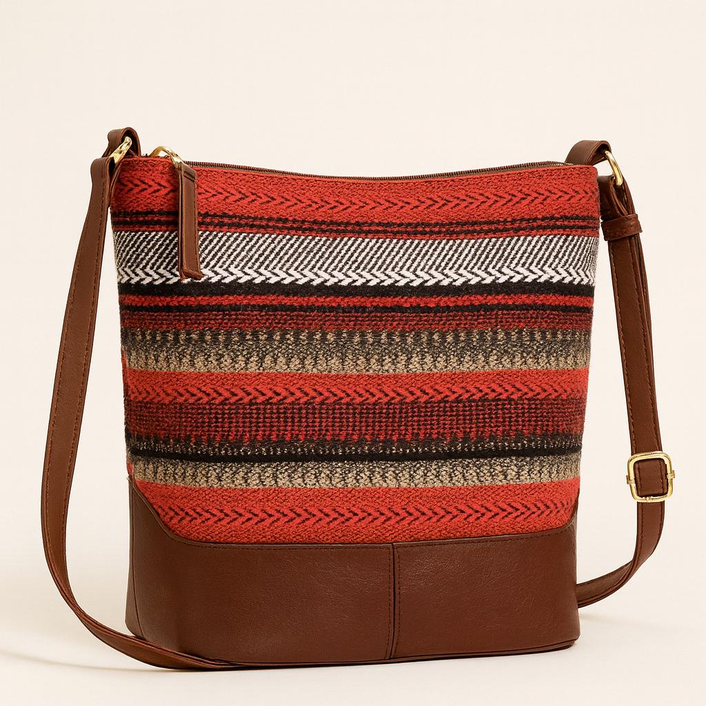 Bolso tejido rayas multicolor