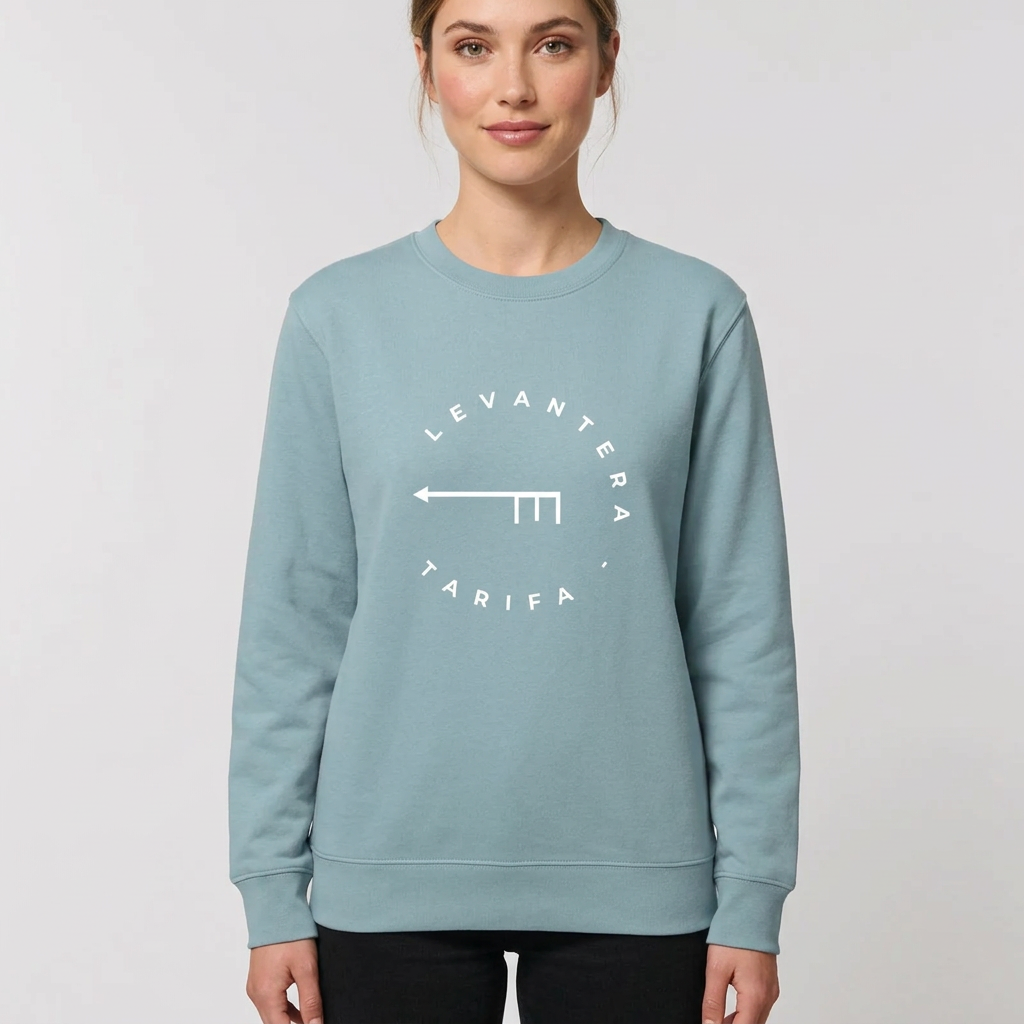 Sudadera Orgánica Premium Levantera Tarifa — Azul piedra