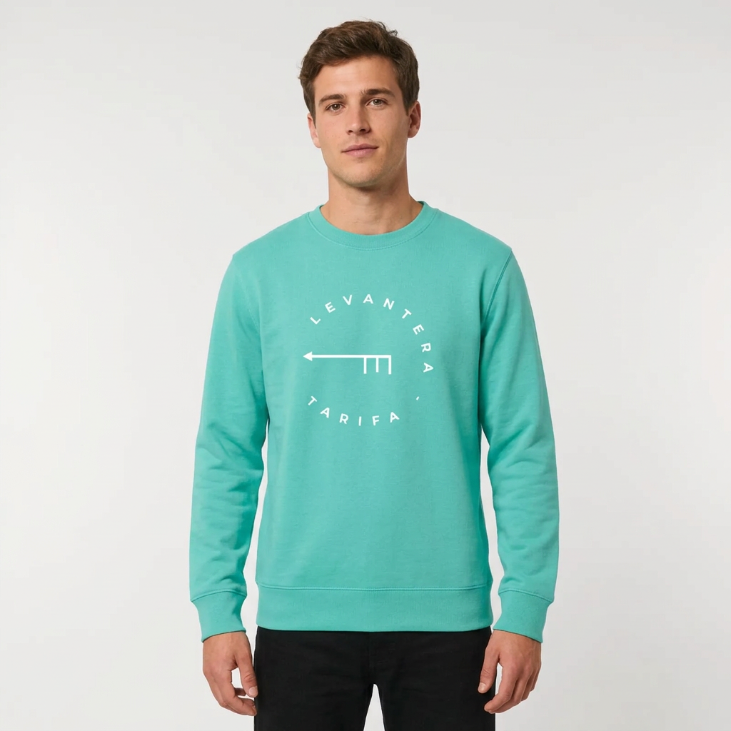 Sudadera Orgánica Premium Levantera Tarifa — Turquesa
