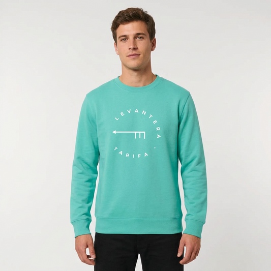 Sudadera Orgánica Premium Levantera Tarifa — Turquesa
