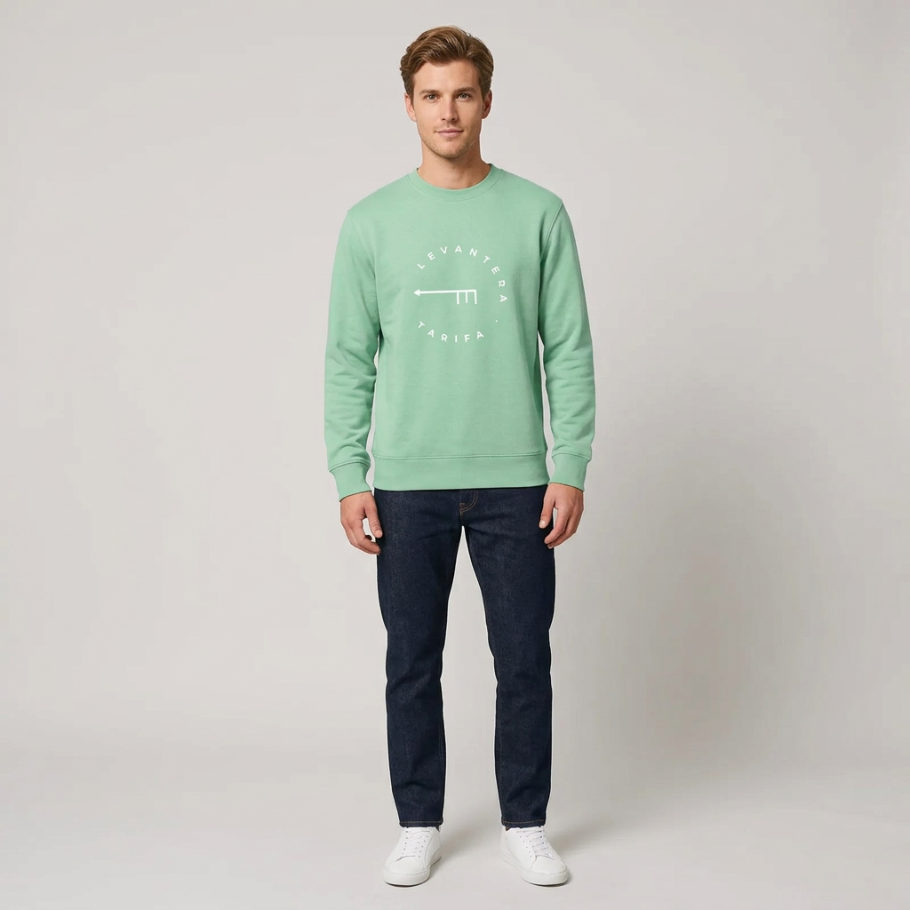 Sudadera Orgánica Premium Levantera Tarifa — Verde jade